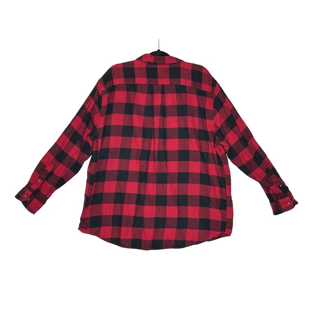 Croft And Barrow Mens Oversize 2XB Buffalo Plaid Flannel Button‎ Down Shirt
